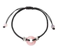 Xfoxstal Handmade Braided Rope String Friendship Bracelets Spiritual Wealth Crystals Circle Donut Bracelets for Women and Men Good Luck Jewelry, M, Stone, Quartz