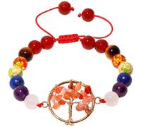 Xfoxstal Reiki 7 Chakra Bracelets Meditation Spiritual Red Agate Tree of Life Charms Bracelets for Women Trendy Balance Good Luck Jewelry Gifts
