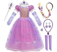 XFOZDM Rapunzel Dress Princess Dress Up Rapunzel Cosplay Fancy Dress Purple Dress With Wigs Accessories For Birthday Party Halloween Christmas Carnival Fancy Outfits 01,140cm