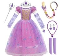 XFOZDM Rapunzel Dress Princess Dress Up Rapunzel Cosplay Fancy Dress Purple Dress With Wigs Accessories For Birthday Party Halloween Christmas Carnival Fancy Outfits 01,100cm