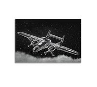 XFPMXC United States WW2 Vintage Military Aircraft Poster P-61 Black Widow Fighter Aircraft Decorative Painting Canvas Wall Artworks Picture 16x24inch(40x60cm)