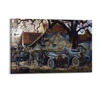 XFPMXC Vintage First World War Fighter Plane Poster View from The Chateau Decorative Painting Canvas Wall Artworks Picture 12x18inch(30x45cm)