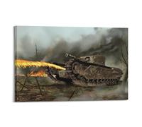 XFPMXC WW2 Vintage Tank Poster British Churchill Crocodile Flame Tank Decorative Painting Canvas Wall Artworks Picture 12x18inch(30x45cm)