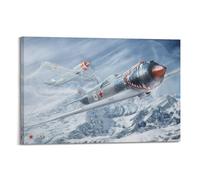 XFPMXC WWII Vintage Military Aircraft Poster Soviet La-5 Fighters Decorative Painting Canvas Wall Artworks Picture 12x18inch(30x45cm)