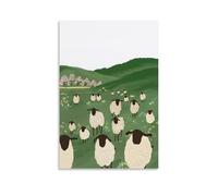 XFPOBH Black Sheep Animal Poster Canvas Painting Wall Art Picture Home Decor Print For Bedroom Living Room 12x18inch(30x45cm) Unframe-style