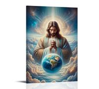 XFPOBH Jesus Christ Poster Canvas Painting Wall Art Picture Home Decor Print For Bedroom Living Room 12x18inch(30x45cm) Frame-style