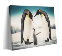 XFPOBH Penguin Family Animal Art Poster Canvas Painting Wall Art Picture Home Decor Print For Bedroom Living Room 12x18inch(30x45cm) Frame-style