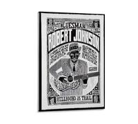 XFPOBH Robert Johnson Blues Guitar Vintage Poster Canvas Painting Wall Art Picture Home Decor Print For Bedroom Living Room 16x24inch(40x60cm) Frame-style