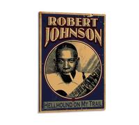 XFPOBH Robert Johnson Blues Guitar Vintage Poster Canvas Painting Wall Art Picture Home Decor Print For Bedroom Living Room 24x36inch(60x90cm) Frame-style