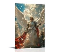 XFPOBH Saint Michael The Archangel Poster Canvas Painting Wall Art Picture Home Decor Print For Bedroom Living Room 12x18inch(30x45cm) Frame-style