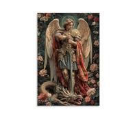 XFPOBH Saint Michael The Archangel Poster Canvas Painting Wall Art Picture Home Decor Print For Bedroom Living Room 20x30inch(50x75cm) Unframe-style