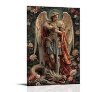 XFPOBH Saint Michael The Archangel Poster Canvas Painting Wall Art Picture Home Decor Print For Bedroom Living Room 16x24inch(40x60cm) Frame-style