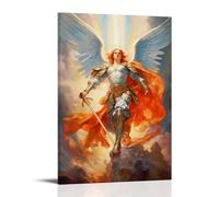 XFPOBH Saint Michael The Archangel Poster Canvas Painting Wall Art Picture Home Decor Print For Bedroom Living Room 08x12inch(20x30cm) Frame-style