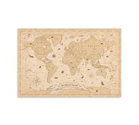 XFPOBH Vintage World Map Poster Canvas Painting Wall Art Picture Home Decor Print For Bedroom Living Room 24x36inch(60x90cm) Unframe-style