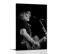 XFPOBH Willie Hugh Nelson Guitar Singer Poster Canvas Painting Wall Art Picture Home Decor Print For Bedroom Living Room 08x12inch(20x30cm) Frame-style