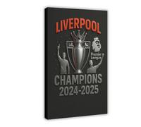 XFQGEC Liverpool FC Premier League Champions 2024-2025 Canvas Poster Bedroom Decor Landscape Office Room Decor Gift 20x30inch(50x75cm)