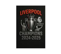XFQGEC Liverpool FC Premier League Champions 2024-2025 Canvas Poster Wall Art Decor Print Picture Paintings for Living Room Bedroom Decoration 16x24inch(40x60cm)