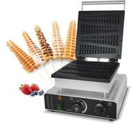 XFQZJG Commercial Lolly Stick Waffle Maker - 4Pcs Non-stick Waffle Baker Machine 110-240V -Pine Tree Mould Iron Cast Pan