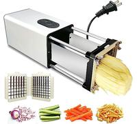 XFQZJG Electric French Fry Cutter, French Fry Cutter Stainless Steel with 1/2 & 3/8 Inch Blade, Professional Commercial and Household Potato Slicer, use for Potatoes, Carrots, Apples