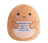 Xfrog Positive Potato Plush, 10" Emotion Potato Stuffed Animals with Positive Card Cute Positive Gifts Potato Plushies Pillow Emotional Support Gift for Girls Boys 25CM