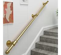 XFSHKJS Metal Wrought Iron Grab Rail,Modern Gold Banister Handrail For Stairs Indoor And Outdoor,Safety Support Bar Wall Mounted Staircase Hand Rails - Complete Kit (Size : 15ft/450cm)