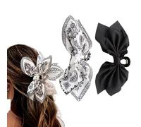XFSRG 2 Pieces Elegant Women's Hair Clips Bow Shape Large Hair Accessories for Suitable Different Types of Hairstyles