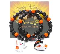 XFSRG 2 Pieces Halloween Ghost Pumpkin Charm Bracelets Funny and Cute Fashion Accessory for Halloween, Metal