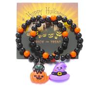 XFSRG 2 Pieces Halloween Ghost Pumpkin Charm Bracelets Funny and Cute Fashion Accessory for Halloween, Metal