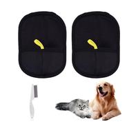 XFSRG 2 Pieces Pet Hair Remover Gloves, 1 Piece Brush Cat Hair Double Sided Pet Grooming Gloves for Pet Grooming Gloves Reusable Hair Care Gloves for Puppy (A)