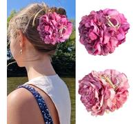 XFSRG 2 Pieces Women's Hair Clips Flower Clips Fashion Hair Clips Ideal for Everyday Hairstyles for Parties (Purple and Red)