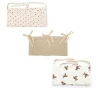 XFSRG 3 Piece Hanging Bag Bed Organizer Nappies Hearts Small Bear Hanging Pockets Hanging Storage Bag with 2 Pockets Bedside Organizer Storage Bags