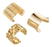 XFSRG 3 Pieces Women's Open Cuff Irregular Open Cuff Bracelet with Minimalist Adjustable Cuff for Wrist
