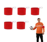 XFSRG 5 Pieces Football Captain Armbands Football Captain Armbands Adjustable Elastic Velcro Closure for Football and Rugby Various Ball Sports (Red)