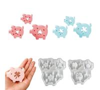 XFSRG 6-Piece Set Piglet Silicone Moulds Casting Moulds Star Design Candle Moulds Four Leaf Clover Candle Moulds for Resin Drip Art DIY Crafts