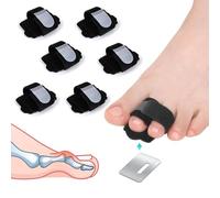 XFSRG 6 Pieces Nylon Toe Separator Corrector for Hammer Fingers Straighteners Toes for Brace and Relief (Black)