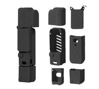 XFSRG 6 Pieces Pocket 3 Protective Silicone Case Anti-Scratch Dustproof Compatible with DJI OSMO Pocket 3 Creator Combo Accessories, Black, Lens Cases