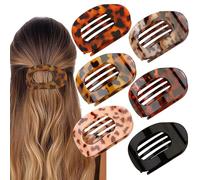 XFSRG 6 Pieces Women's Elegant Leopard Non-Slip Oval Hair Clips for Everyday Sports Driving Lying Down (Multicoloured)