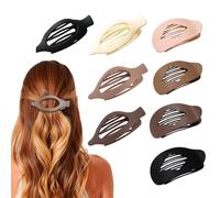 XFSRG 8 Piece Women's Hair Clip Flat Curved Oval Design for Thick and Thin Hair Accessories Simple and Elegant (Multicolour 2)
