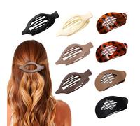 XFSRG 8 Piece Women's Hair Clip Flat Curved Oval Design for Thick and Thin Hair Accessories Simple and Elegant (Multicoloured)