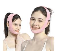 XFSRG Adjustable Face Slimming Belt for Double Chin, Removing Neoprene Face Bands for Skin Care, Effective Face Masks for Women and Men (Pink)