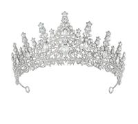 XFSRG Bridal Tiara with Rhinestone Elegant Crown Headpiece Shiny Fashion for Banquet Birthday Wedding, taglia unica, Alloy, Zirconium