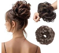 XFSRG Bun Hairpiece with Elastic Band, Hair Extensions, Girls Hairpieces for Thin Hair, Synthetic Hairpiece, Headband, Braid, Hair Extension, Suitable for Weddings, Parties (D)