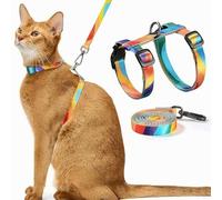 XFSRG Cat Harness and Leash Harness for Cats Adjustable Anti-Escape Training Animals for Cats Small Dogs Puppies Rabbits (Yellow)