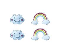 XFSRG Children's Clip-On Earrings Hypoallergenic Rainbow Cloud in Coloured Enamel Fashion Jewellery Girls