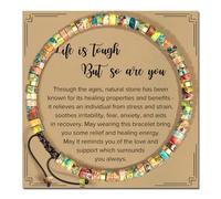 XFSRG Colorful Beads Bracelet for Women Adjustable Cord Simple Fashion Bracelet for Girls Sisters Best Friends Spiritual Gift