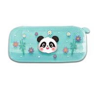 XFSRG Cute Panda Canvas Pencil Case for Teenagers Large Capacity Floral Design Multifunctional Pencil Case for Girls and Boys, Rot, Panda, Sinicism