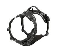 XFSRG Dog Harness Comfortable Breathable Adjustable Padded Vest with Reflective Strips for Training Running (Black, M)