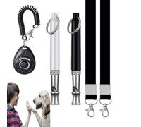 XFSRG Dog Whistle Set of 5, 2 Pieces Ultrasonic Dog Whistle 1 Piece High Frequency Clicker 2 Lanyards Dog Clicker Set Clicker Training Clicker Training