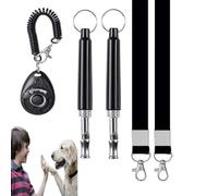 XFSRG Dog Whistle Set of 5, 2 Pieces Ultrasonic Dog Whistle 1 Piece High Frequency Clicker 2 Lanyards Dog Clicker Set Clicker Training Clicker Training