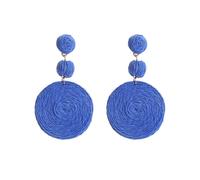 XFSRG Earrings for Women Handmade Raffia Boho Style Retro Geometric Earrings Hoop Earrings for Women Girls Birthday Valentines Day Gift